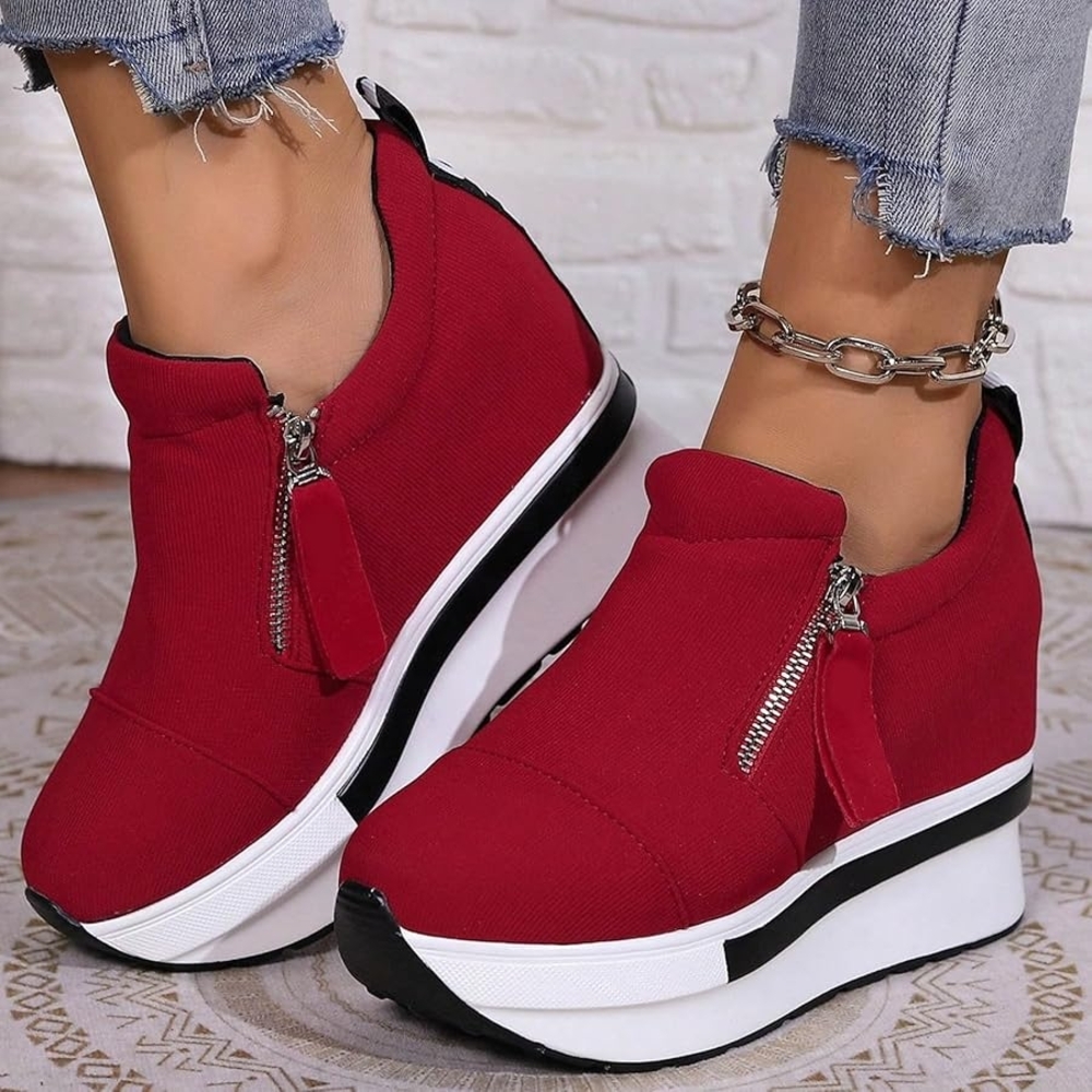 Women's Red Platform Sneakers